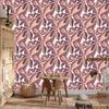 Painted Leaves Wallpaper with Red for Living Room and Bedroom 50x1000