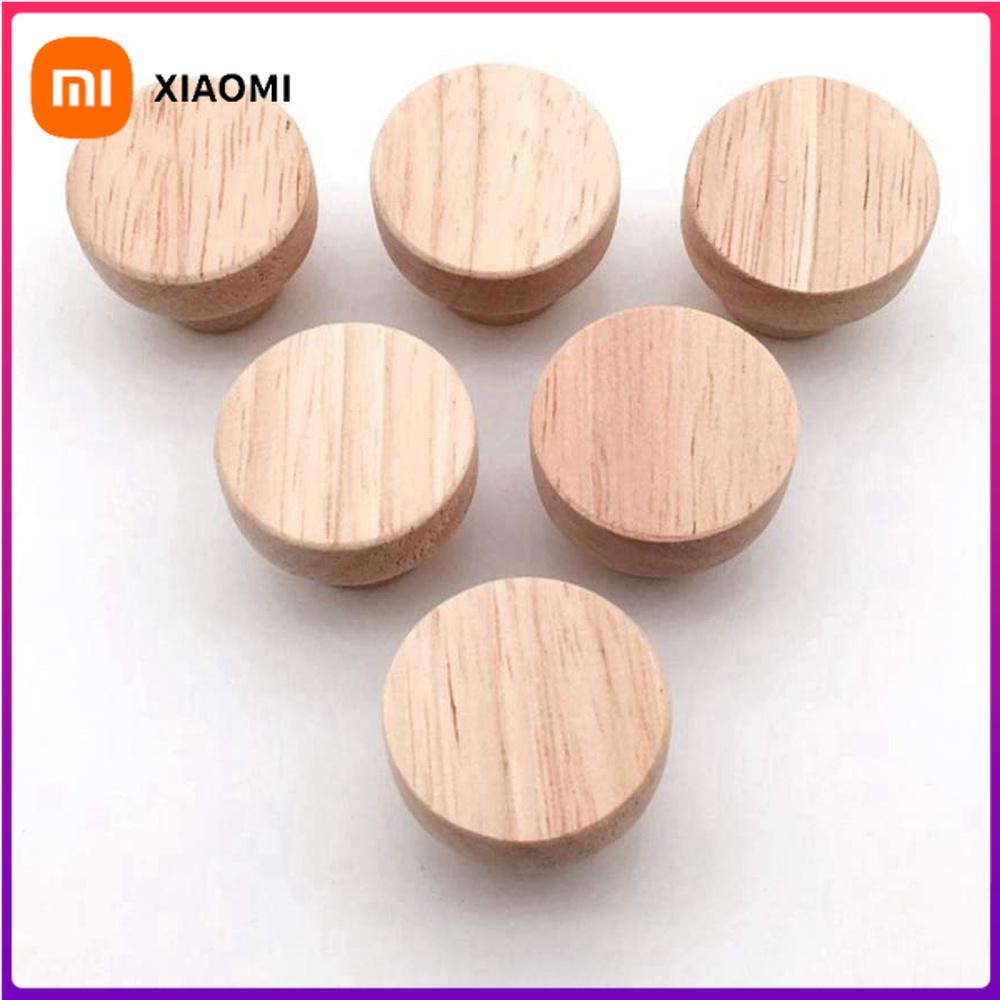 Xiaomi 4-48Pcs Wood Knobs Flat Top Round Cabinet Knobs Natural Solid Wooden Dresser Drawer Knobs Kitchen Cabinet Pulls Handles