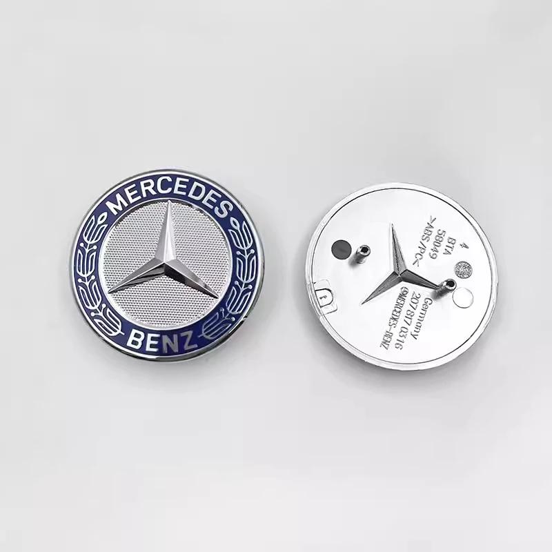 EZB2 Hot 2025 Car Engine Logo Metal Flat Hood Emblem Front Badge Accessories For Mercedes Benz AMG W204 W205 W203 W211 W212 W213 W201
