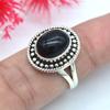 Сплошное 925 Серебряное серебро черное черное дизайнерское кольцо с ручным управлением, овальное кольцо, подарок на день рождения, украшения очарования