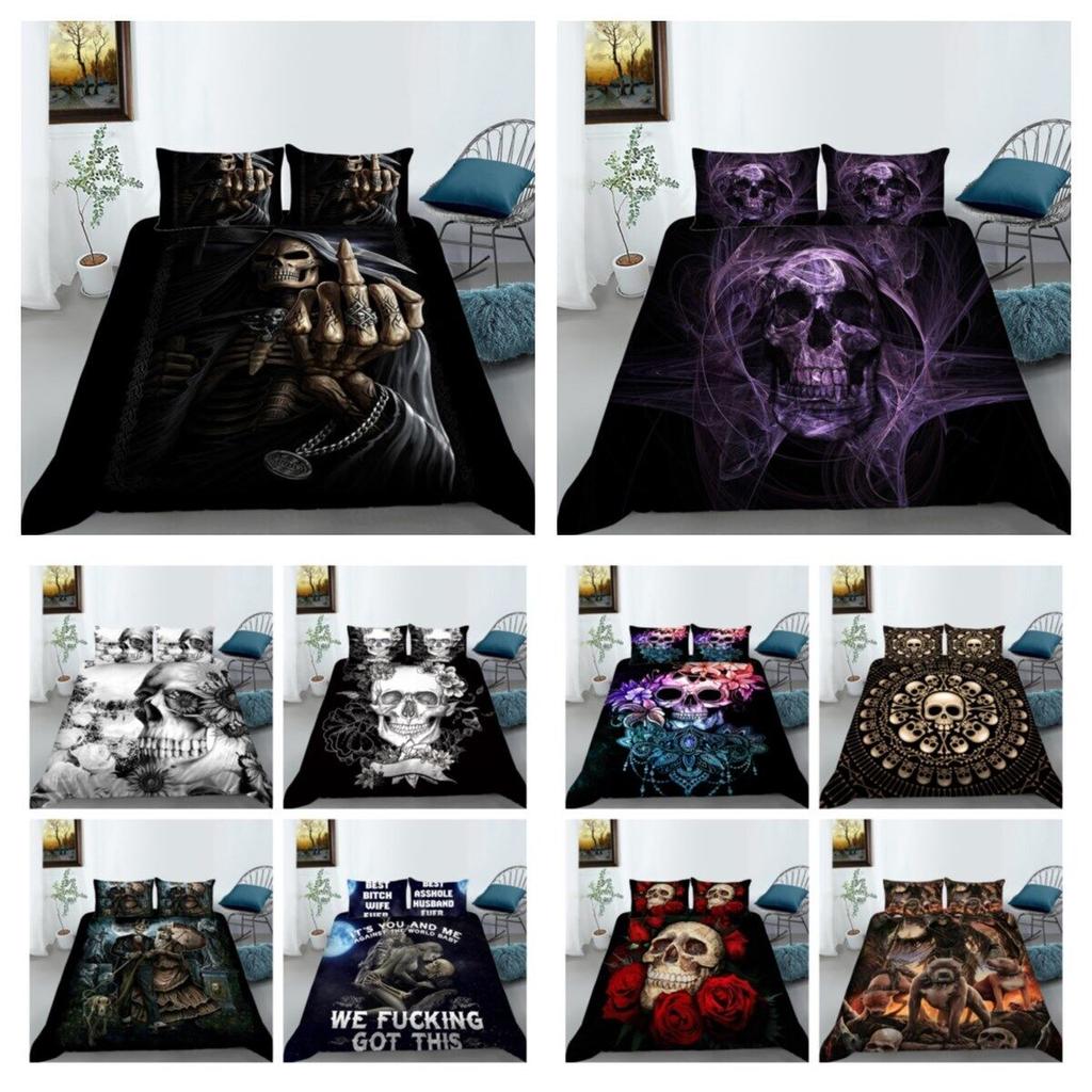 Bedspread Skulll Comforter Cover Youth Duvet Cover Set Soft Bedroom Decor