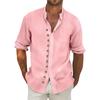 Мужская ретро повседневная свободная рубашка с короткими рукавами и принтом, модный топ с воротником-стойкой