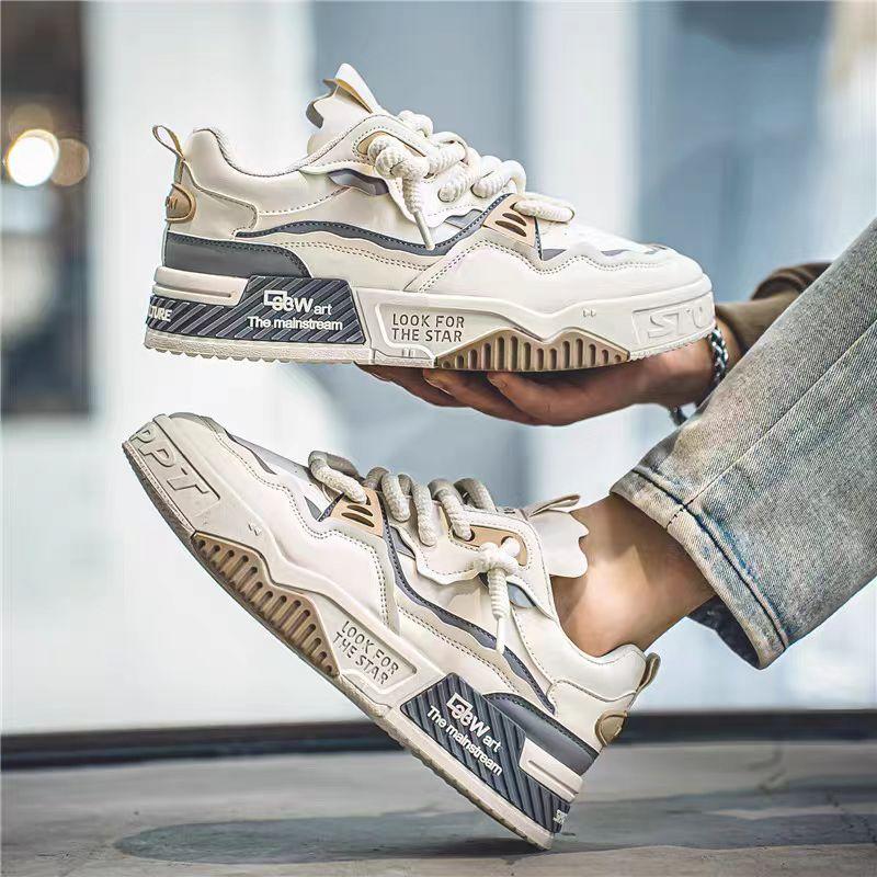 Мужские повседневные туфли на толстой подошве, мягкая подошва, на все сезоны, удобные уличные туфли для ходьбы, плоская подошва, модные молодежные кеды