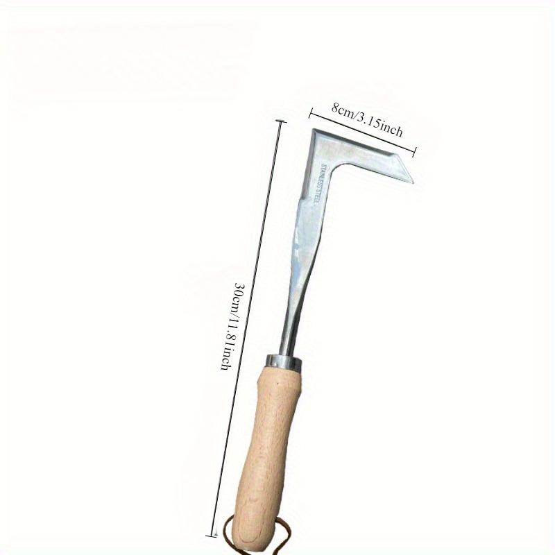 Stainless Steel Manual Weed Puller Garden Hand Weeder Rake Sharp Tines Grass Rooting Weeding Tool for Easily Removing Weeds