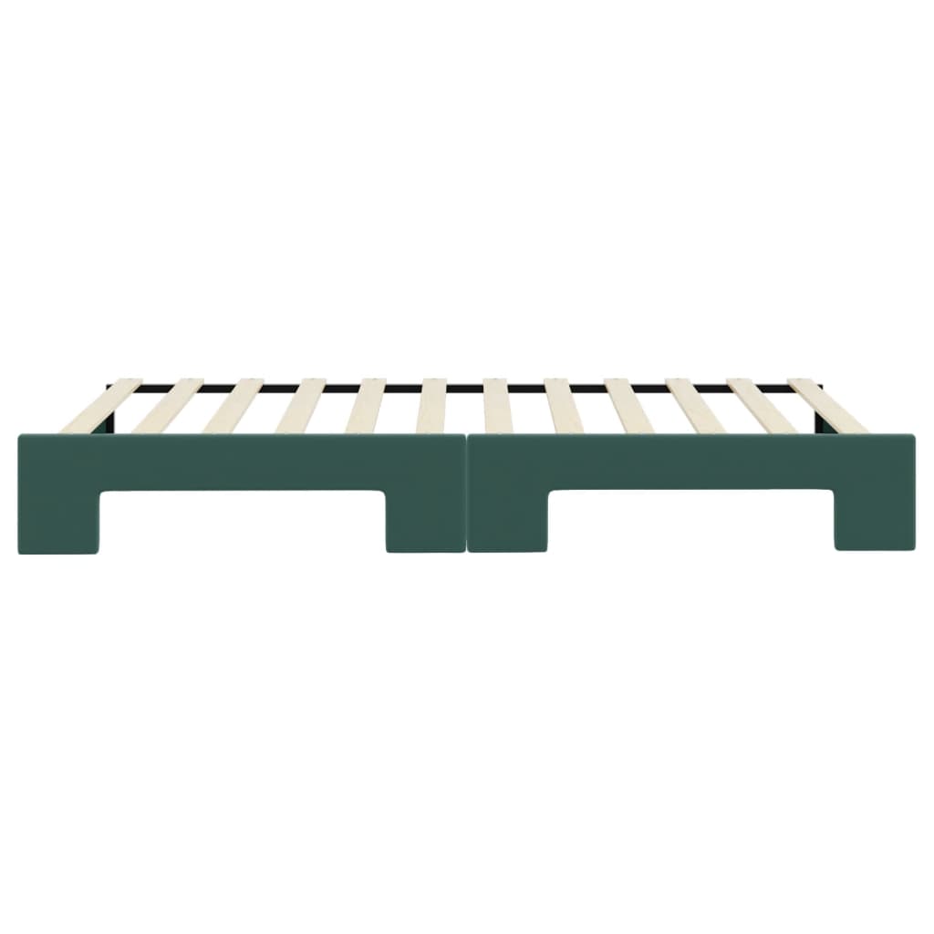 Pull Out Daybed Dark Green 100 x 200 cm Velvet