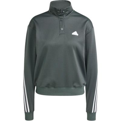 Куртка Iconic Wrapping Track Jacket American Vintage с застежкой-молнией на половину длины, спортивная повседневная, с длинным рукавом, с принтом логотипа в полоску, женские куртки, зеленые IT4825