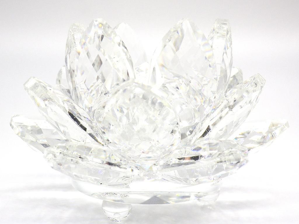 Цветок лотоса хрустальная стеклянная статуэтка цветок лотоса интерьерный лотос фен-шуй удача ловец солнца (8 см)