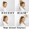 MISS WIG Synthetic Long Straight Hair Extension Wrap Around Clip In Heat Resistant Fiber Ponytail Natural Pony Tail for Women