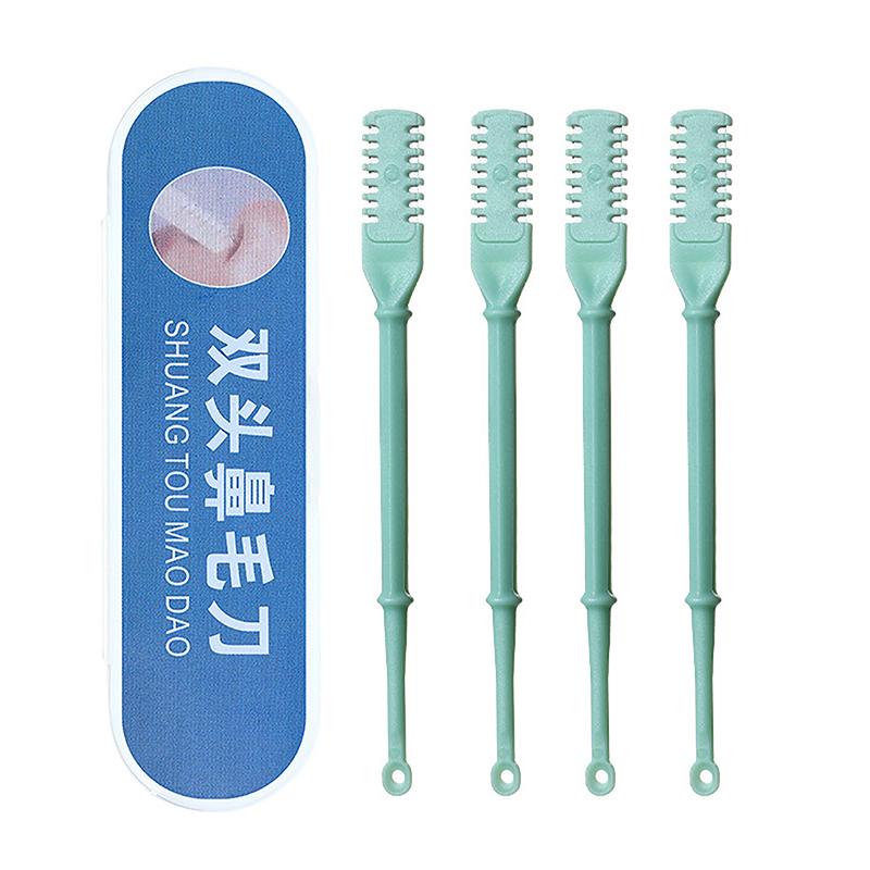 1/2/3/4 шт. моющийся триммер для волос с двойной головкой, триммер для волос в носу, ложка для ушей, вращающийся на 360° нож для волос в носу, триммер из нержавеющей стали