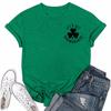 St. Patrick's Adult  Green Crew-neck Short-sleeved Printed Green Three-leaf T-shirt