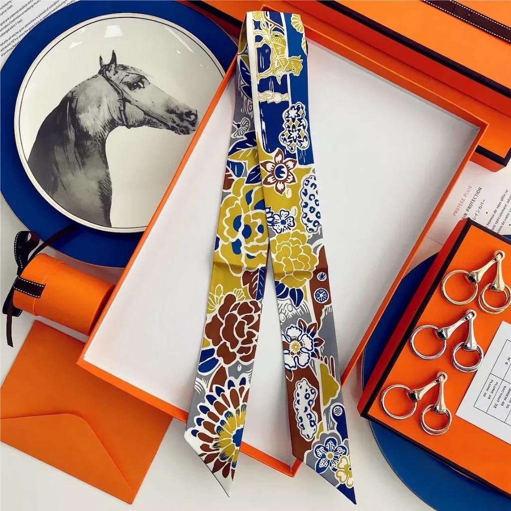 100% Mulberry Silk Ribbon Long Hair Bows Scarf Headscarf Fashion Hair Ties Ribbons Multifunctional Headband Bandana Hair