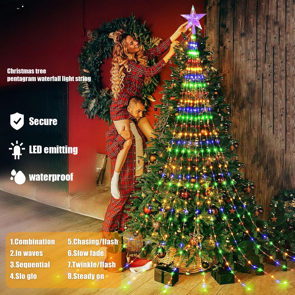 Usb Waterproof String Light Solar Christmas Decorations 3M/2M Led Waterfall Tree Fairy 8 Modes Camping Holiday Lights
