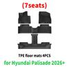 Tapis de sol et de coffre de voiture en TPE de haute qualité pour Hyundai Palisade 2026+ 7 places, conduite à gauche/droite, imperméables et facile