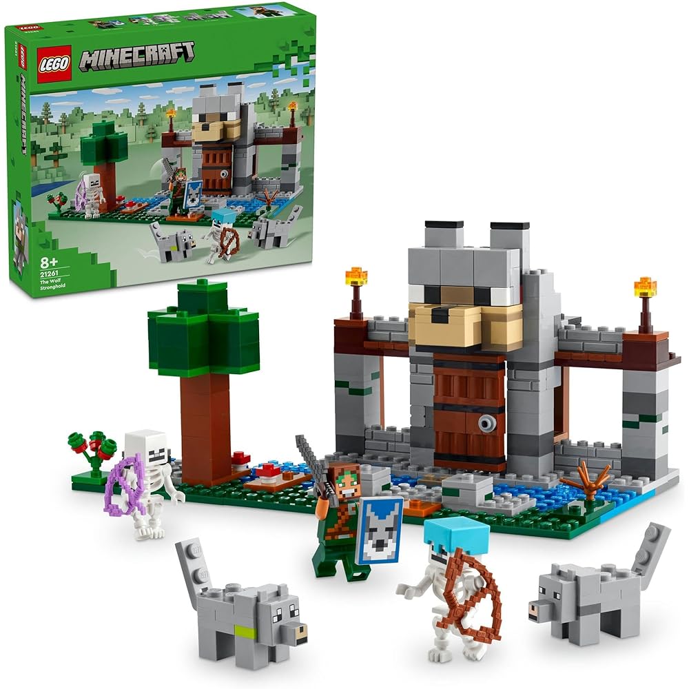 Конструктор LEGO Minecraft Волчья крепость 21261 для детей 8-10 лет, Креативная игрушка для мальчиков и девочек
