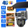 4G SIM Солнечная камера 12MP 3 объектива Встроенный аккумулятор Солнечная энергия Водонепроницаемый Уличный 6K Ночное видение Умный дом Безопасность Защита