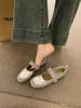 Ретро квадратный носок серебристая вставка светлый рот туфли-лодочки женские весна, лето и осень 2025 новые фея повседневные на плоской подошве Мэри Джейн