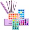 Beauty Makeup Kit with Eyeshadow Palette 5 Makeup Brush Rotating Board with Highly Pigmented Glitter Matte Eyeshadows and Pearlescent Naked Eye