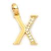 [M8742] - Позолоченный кулон «Буква X» золотисто-белый - 21x10 мм