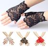 1 Pair Women Prom Gloves See-through Lace Thin Fingerless Literary Style Performances Bride Wedding Photo Prop Gloves
