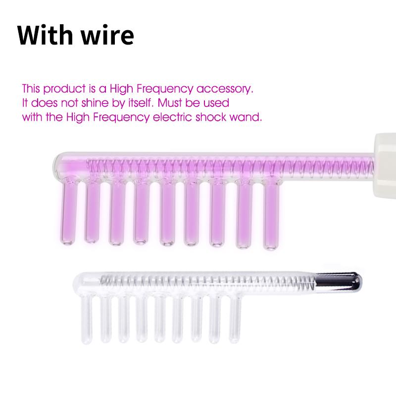 1 шт., высокочастотный аргоновый электрод для лица, насадка-насадка для трубок, массажер для лица, фиолетовый свет, уход за кожей лица, фиолетовый