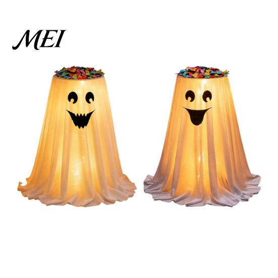 Halloween Ghost Candy Bowl Stand with Remote Control, Large LED Lighted Indoor Decoration Supplies Cute Holder for Front Door Porch Outdoor