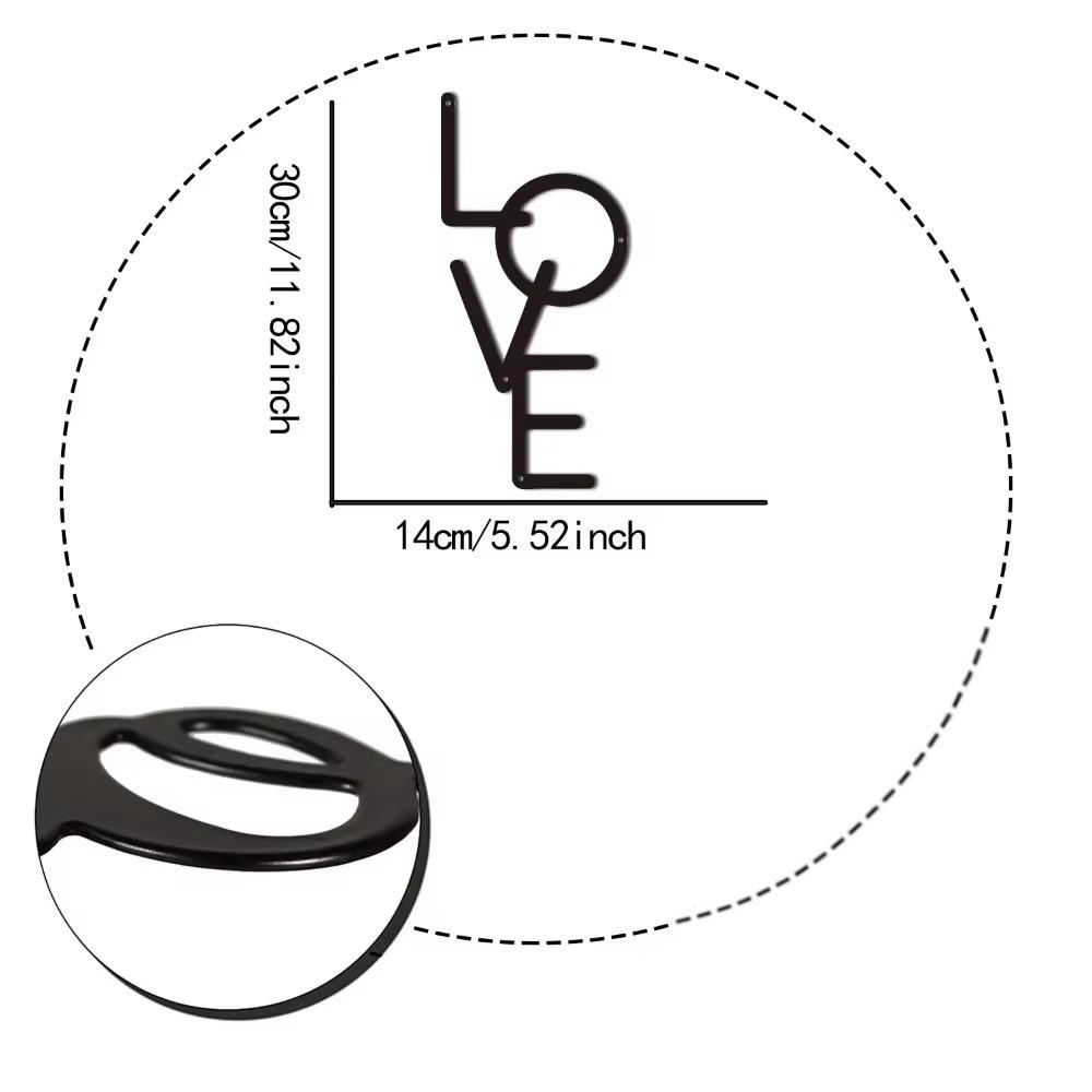 1pc LOVE Metal Sign Vertical Design Elegant Metal Wall Decor Stylish LOVE Word Art for Nursery, Bedroom, & Lobby Wall Decoration