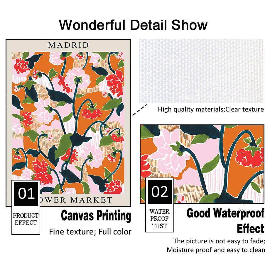 Цветочный рынок Лондон Париж Лиссабон Абстрактный городской постер и принты Настенное искусство Холст Живопись Фотографии для отеля бара Декор для гостиной