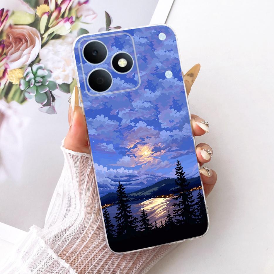 Чехол для Realme Note 80 4G RMX5388 Милый Кот Цветы Рисованный Чехол Мягкий Силиконовый Чехол Для Realme Note 80 Note80 Задняя Крышка Fundas