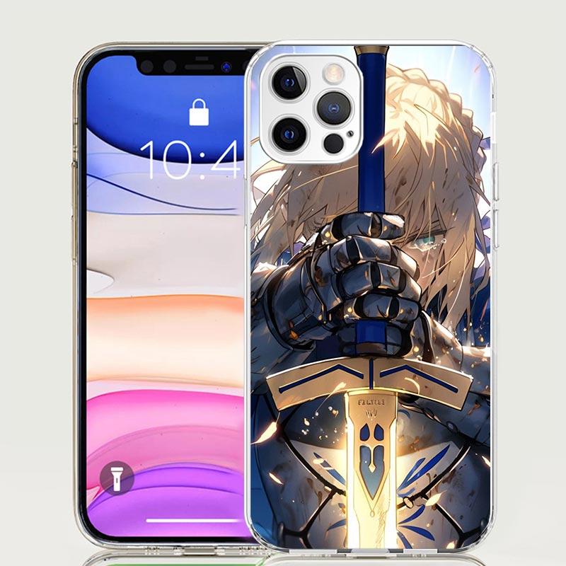 Чехол для телефона Fate Zero Stay Night Saber для iPhone 17 Air 16 15 Plus 11 14 Pro Max 13 Mini 12 7 8 + SE Рисунок Арт Индивидуальный Чехол