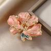 Elegant Peony Studded  Brooches For Women Girls Delicate Pink Blue Flower Pearl Brooch Pins Party Jewelry Gifts