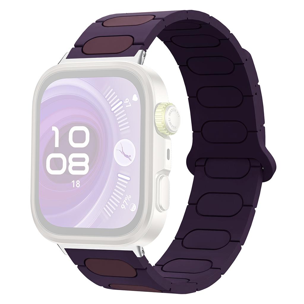 Магнитный ремешок овального дизайна для Huawei Watch Fit 4 Pro/Fit 4/Fit 3 Силиконовый ремешок для часов Двухцветный