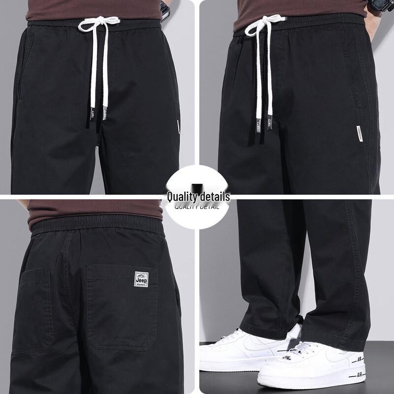 JEEP Men's 100% Cotton Loose Straight Casual Workwear Pants