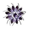 Purple Crystal Flower Brooches For Women Winter Elegant Pin Fashion Coat Accessories High Quality New