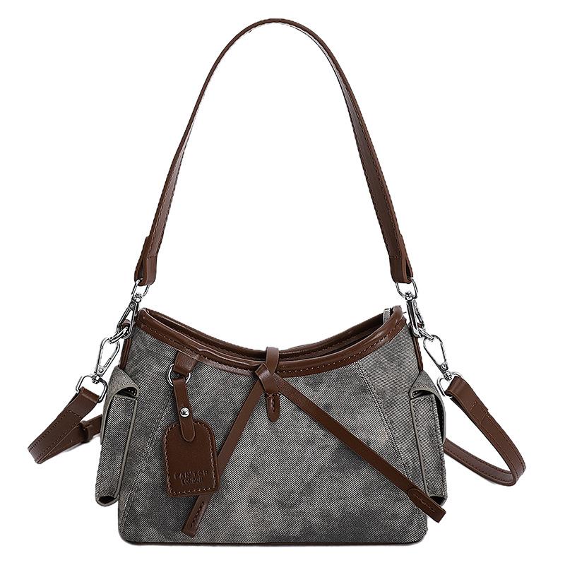 Контрастная цветная женская сумка 2025 новая высококлассная ретро сумка через плечо для работы, сумка-мессенджер для поездок, сумка-ведро