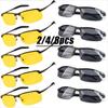 1/2/4/8Pcs Night Vision Men Women Sunglasses Day Night Driving Eyewear Outdoor Sports PC Frame Women Fashion Sun Glasses