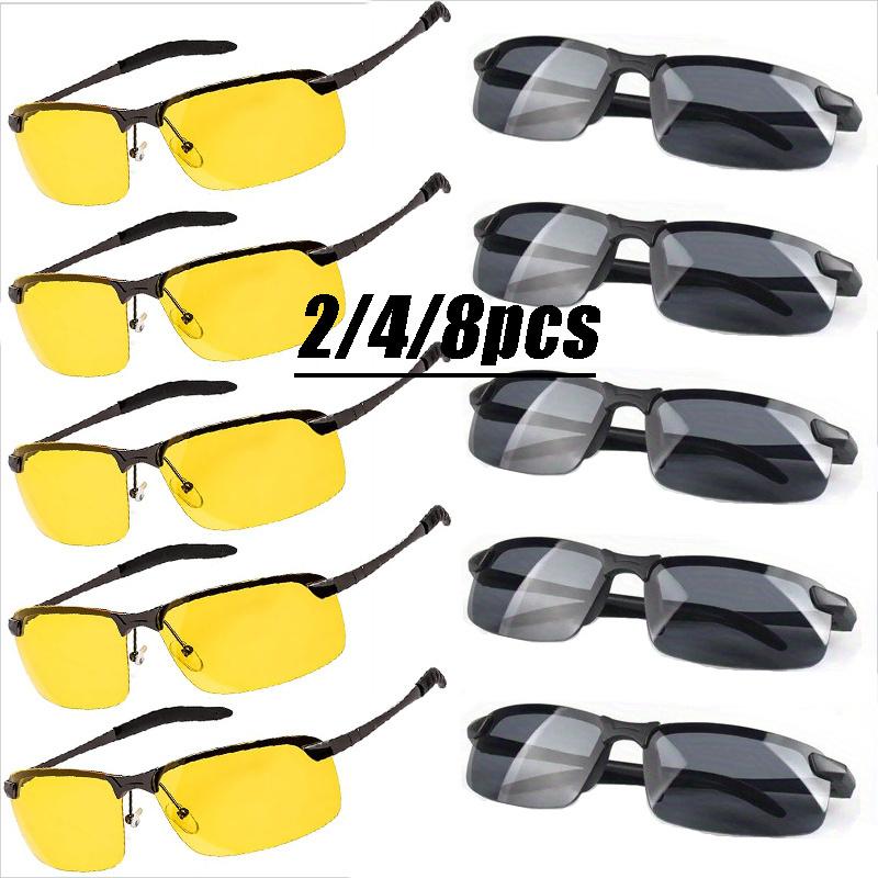 1/2/4/8Pcs Night Vision Men Women Sunglasses Day Night Driving Eyewear Outdoor Sports PC Frame Women Fashion Sun Glasses