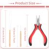 Hair Extensions Kit Threader Pulling Hook and Hair Extension Pliers and 200 Pcs 5 Mm  Rings