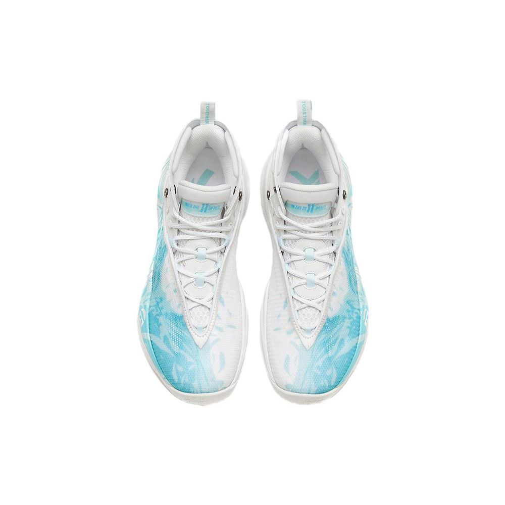 Anta KT8 Wave Shock Absorption Non-Slip Wear-Resistant High-Top Basketball Shoes Men Sneaker White Blue 112321101-7