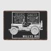 Jeep Willys MB Vintage Off Road Classic Vehicle Metal Tin Sign Truck Indoor and Outdoor Home Bar Coffee Kitchen Wall Decoration