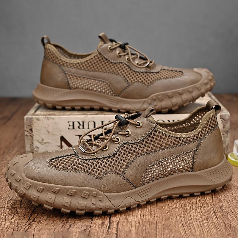 Классическая винтажная мужская сетчатая обувь с перфорацией и дышащая, мужская повседневная обувь, обувь для активного отдыха, обувь для походов, мягкая подошва, противоскользящая