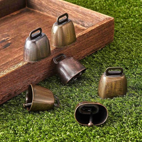Stuurvnee 10 Pieces Small Brass Bells for Cows, Horses, and Sheep, Retro Copper Bells for Horses and Sheep, Cowbell Noise Makers