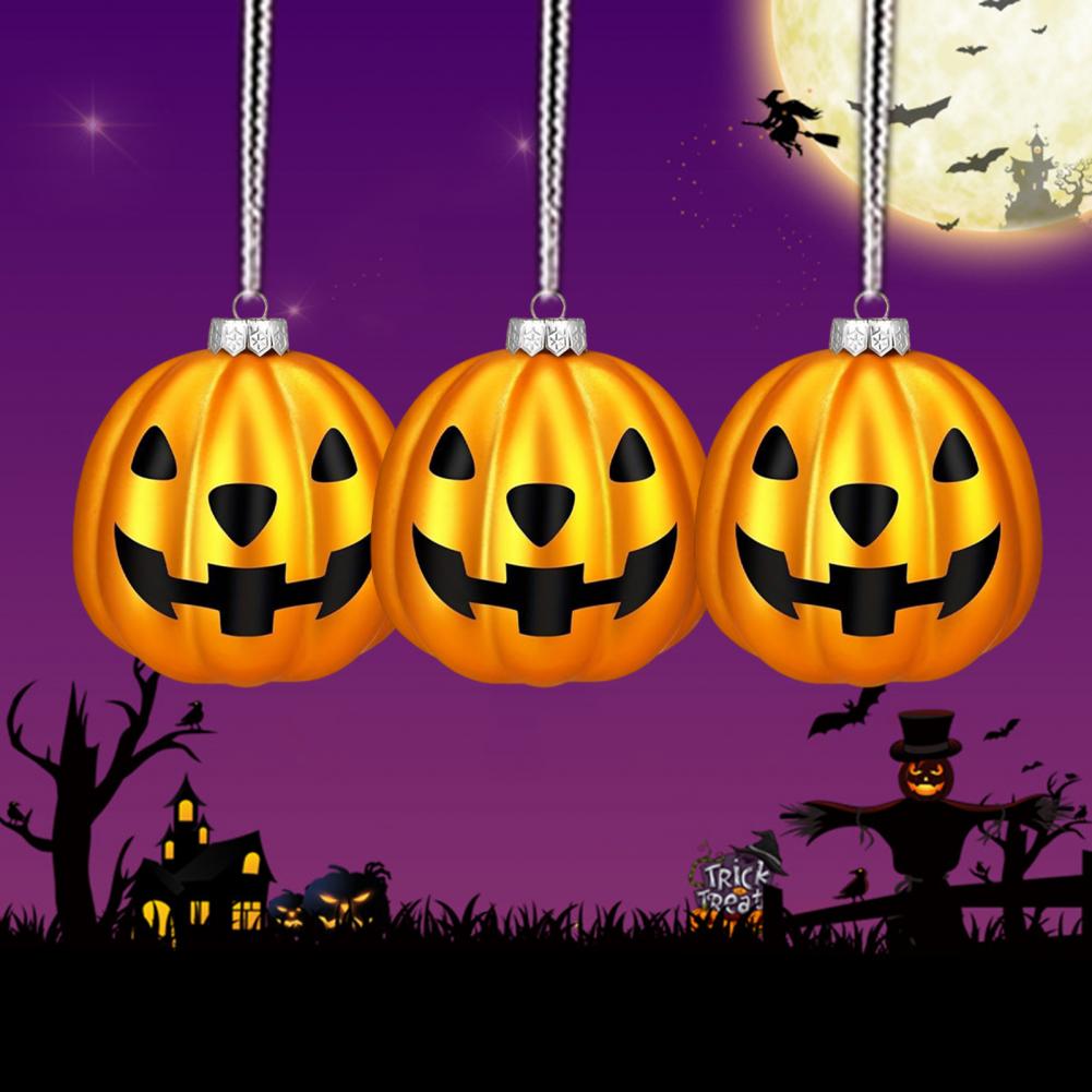 Halloween Home Decor Plastic Pumpkin Balls Halloween Pumpkin Pendants Waterproof Tree Decorations for Indoor Outdoor for Festive