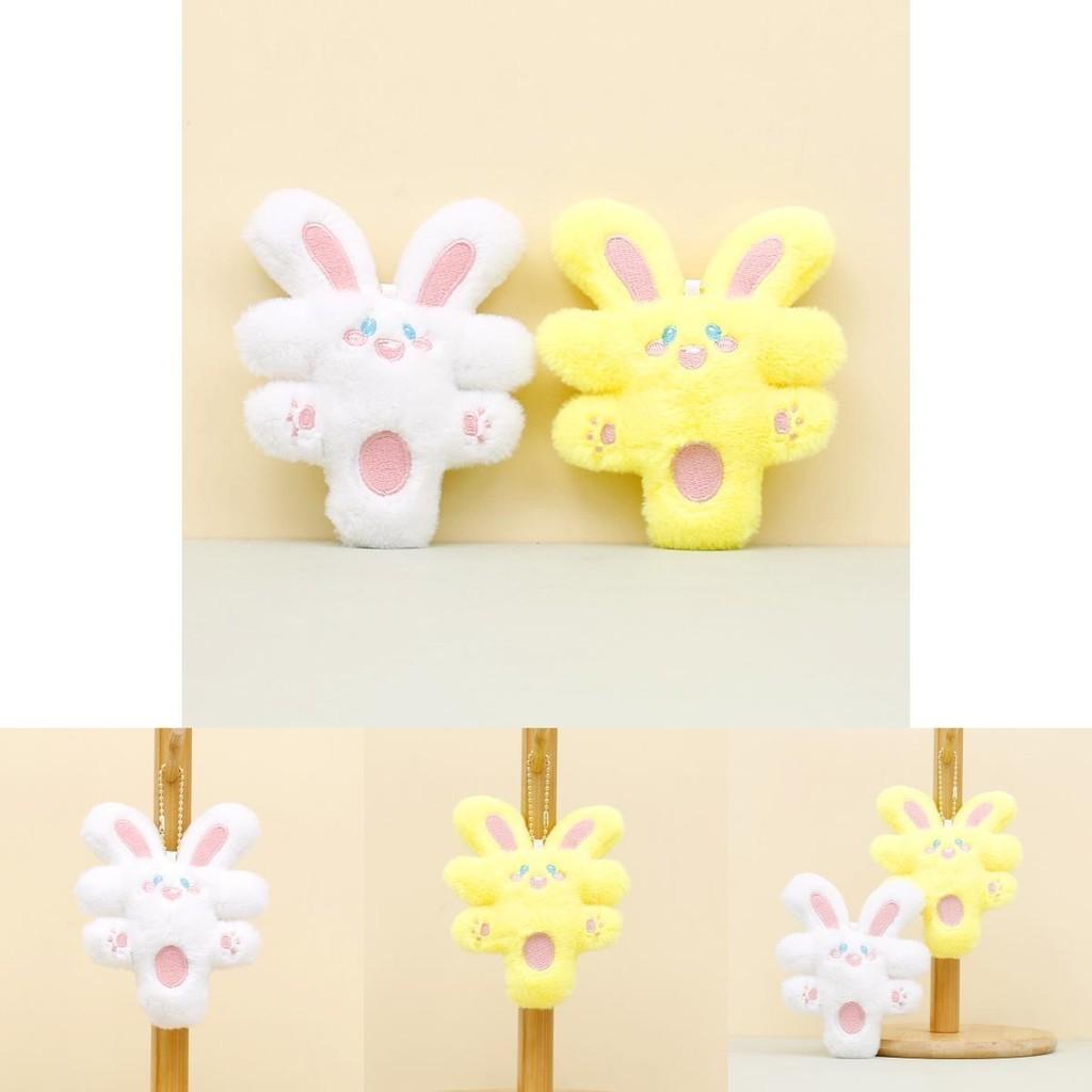 Adorable Plush Lucky Rabbit Keychain Cute Stuffed Toy Short Plush Bunny Doll