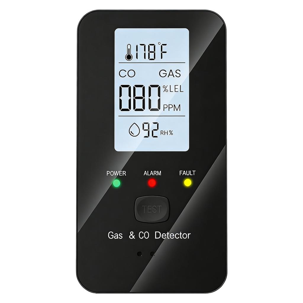 Natural Gas Detector Alarm Plug in with LED Color Display Rv Methane Gas Detector Fast Response for Home RV Camping Apartment
