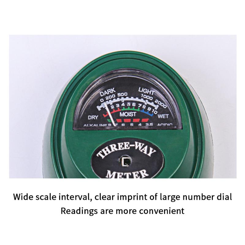 Plant Test Flower Instrument Tool 3 In 1 Soil Meter Moisture Light Ph Testers With 2 Probes Soil Monitor For Garden