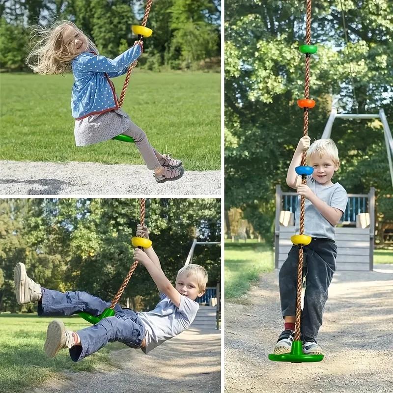 Kids Outdoor Tree Swing 1 Pack 3-in-1 Set Disc Seat Ideal Swing for Outside Use Fits Backyards/Gardens Active Play Family Fun