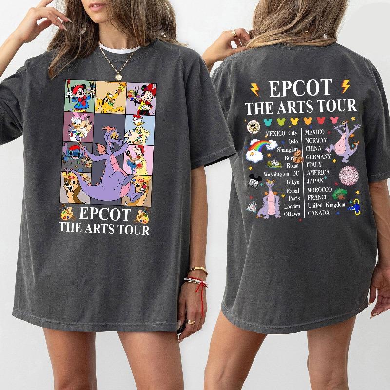Disney Mickey Friends Figment Epcot The Arts Tour Shirt Disney International Festival of the Arts Shirt