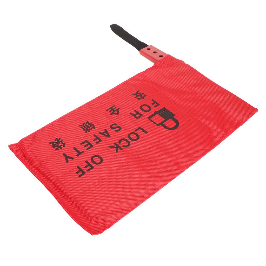Electrical Plug Lockout Lock Bag Red Black Tear Resistant Safety Plug Lock Bag for Energy Isolation