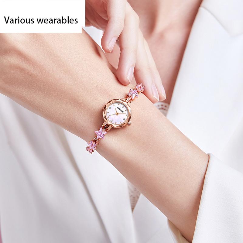 Новые женские часы Fritillaria Fashion Light Luxury Niche Crystal с тонким браслетом и маленьким циферблатом