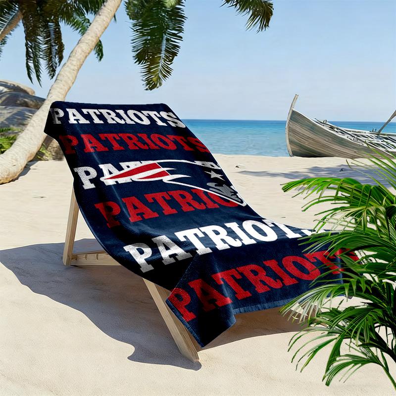 New England Patriots Logo Print Beach Towel, Large Soft Quick Dry Towel for Beach Camping Swimming